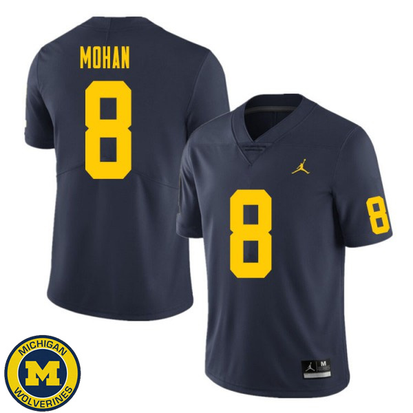 Men Michigan Wolverines #8 William Mohan Navy Player Jersey